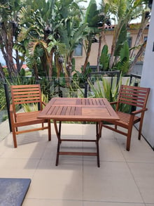 outdoor table with chairs